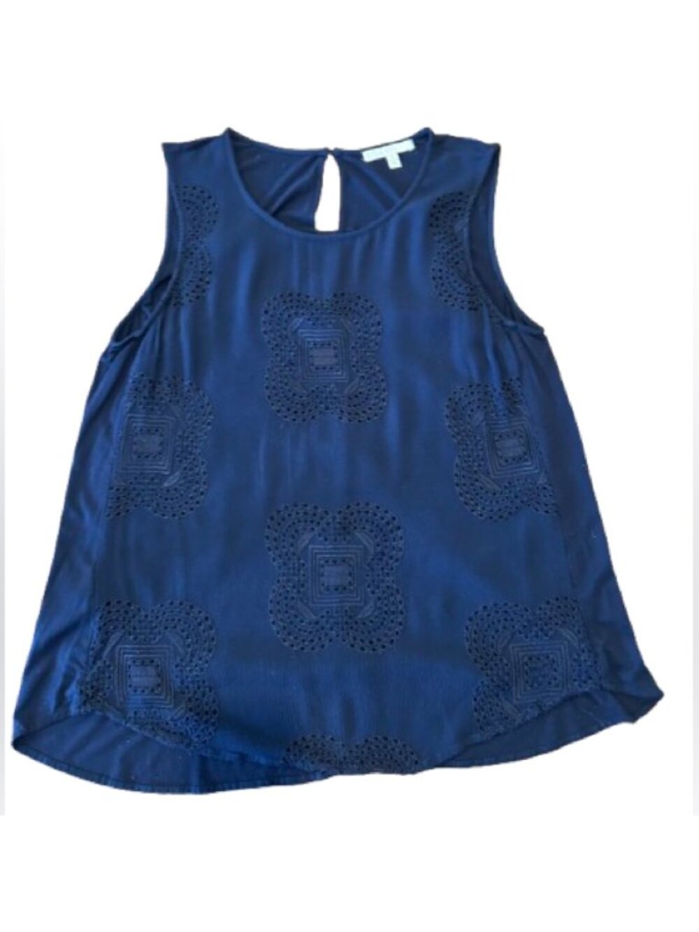 Women’s Elegant Navy Sleeveless Top Size Large - Picture 1 of 4